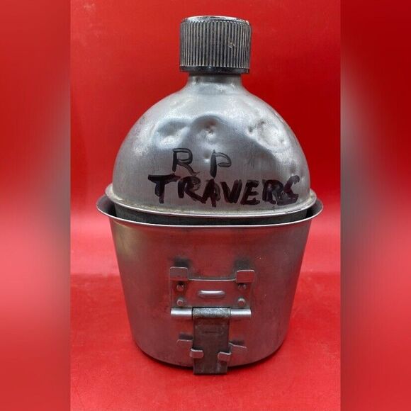 Vintage WW2 1944 Canteen With Cup Belt Holder Military 24 Oz SM Co - Picture 2 of 6
